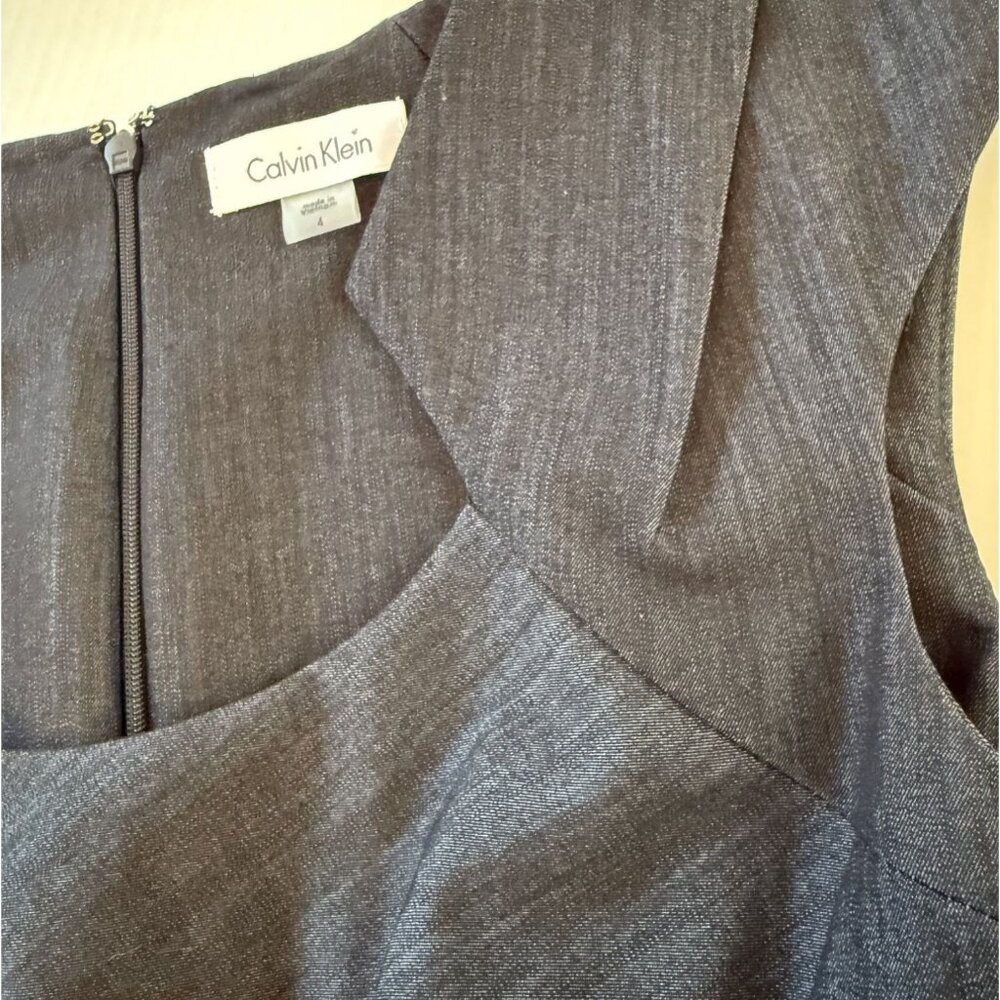Calvin Klein Womens Black Sheath Dress Size 4 Stretch Blend Office Professional - Picture 9 of 9